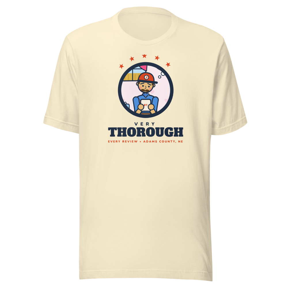 Cream tee with Jake at the kitchen table in a round patch, five stars, VERY THOROUGH